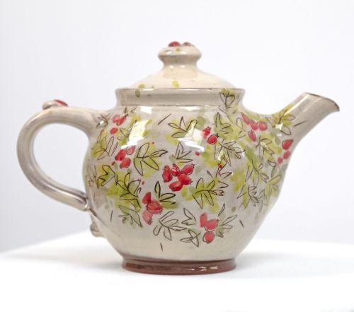 medium hawthorn berry teapot by michelle lowe