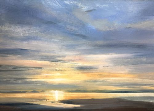 still evening, towards harris from skye by zarina stewart-clark