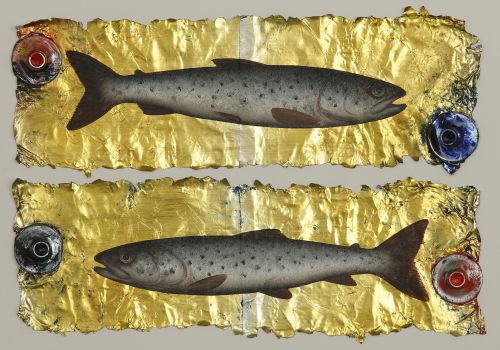 sea trout on gold by donald provan