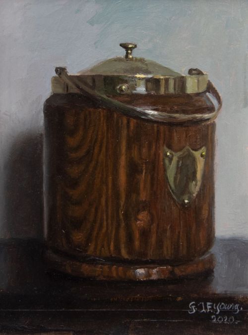 antique biscuit barrel II by gavin young