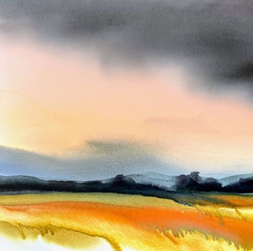 late summer evening with haar by stephen redpath
