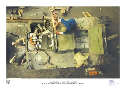 Metal bashing an M113 APC, June 2024 by oleg petrasiuk