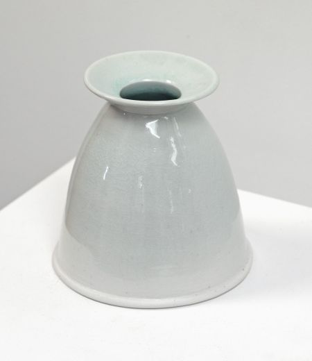 celadon bottle vase by peter humpherson