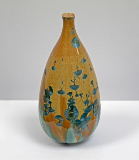 yellow crystalline vase by Maggie zerafa