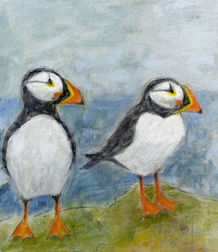 puffins by joyce gunn cairns mbe