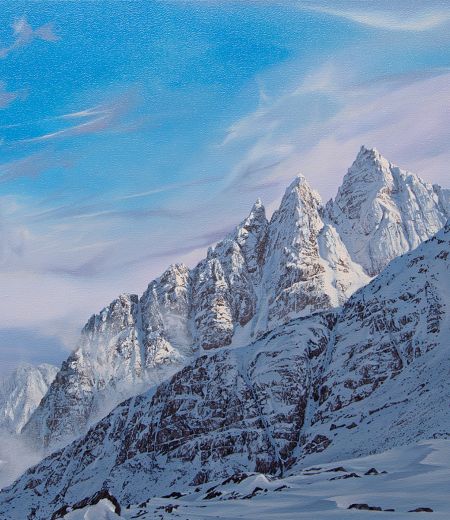 evening light on sgurr nan gillean, cuillin, skye by jamie hageman