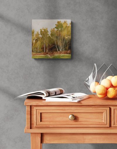 field edge, birches by anna king