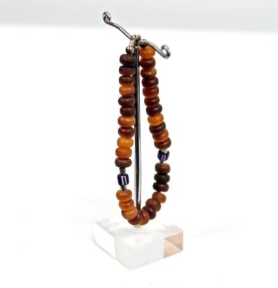 buffalo horn and African trade bead bracelet by nicoletta George