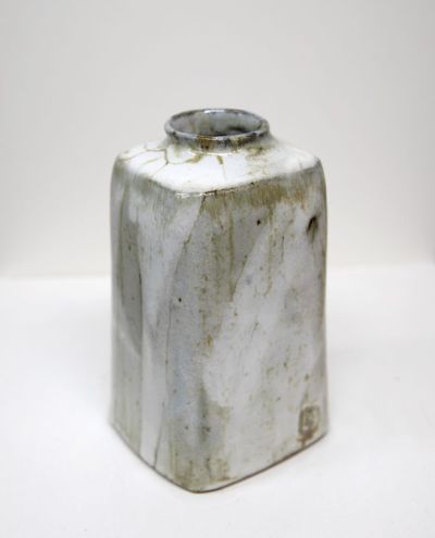 square vase, blackthorn ash glaze by peter humpherson