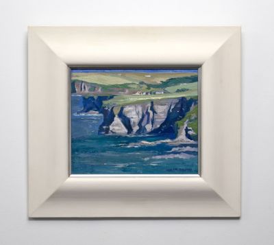 sunlit cliffs towards pennan, Aberdeenshire by Cara Mckinnon Crawford