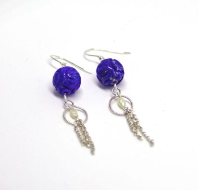 lapis lazuli, earrings by nicoletta george