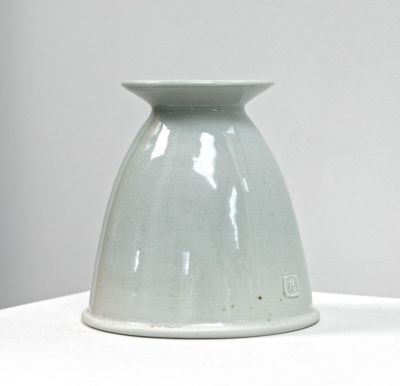 celadon bottle vase by peter humpherson