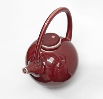 small red teapot by tricia thom