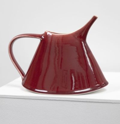 large red oval jug by tricia thomom