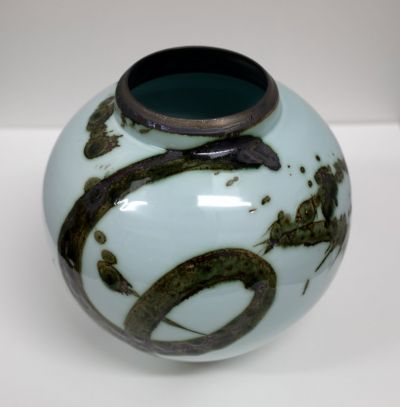 Blue Splash Moon Jar | Tricia Thom
