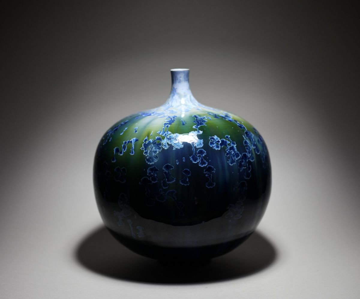 Blue Crystalline Vase ii | Maggie Zerafa