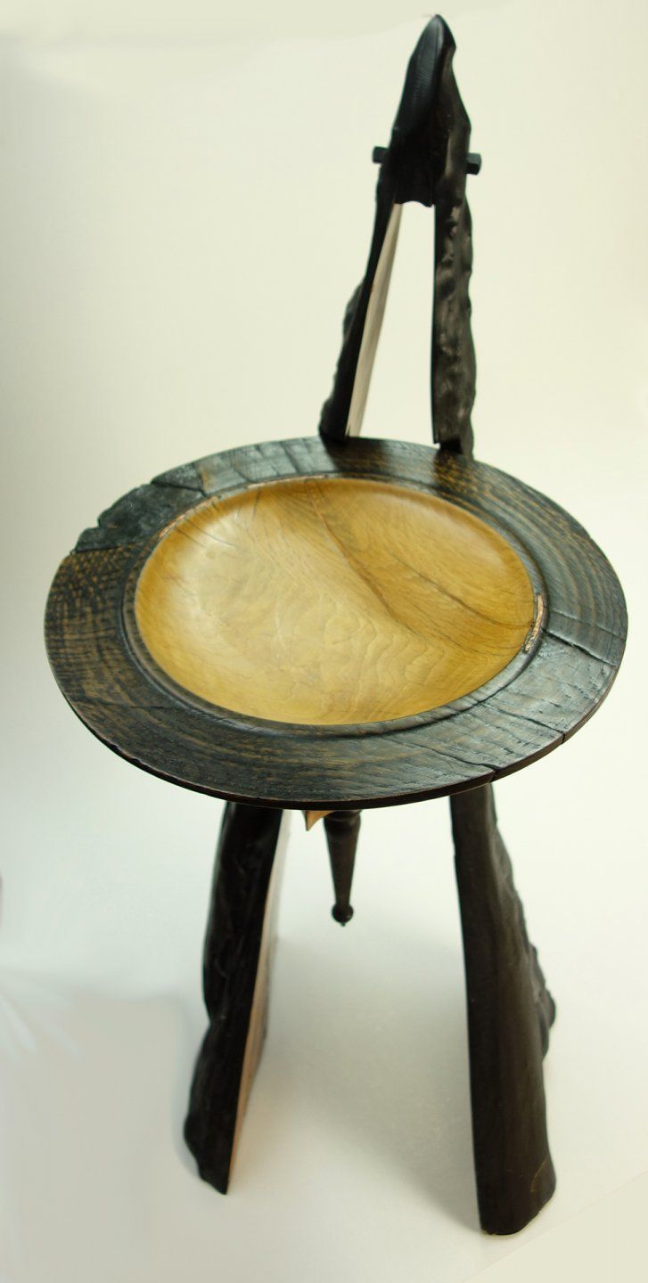Oak Ceremonial Bowl on Yew Pedestal | John Hodgson
