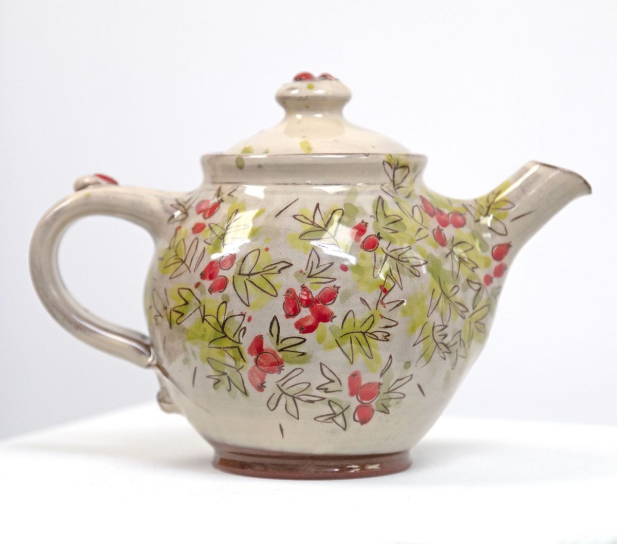 medium hawthorn berry teapot by michelle lowe